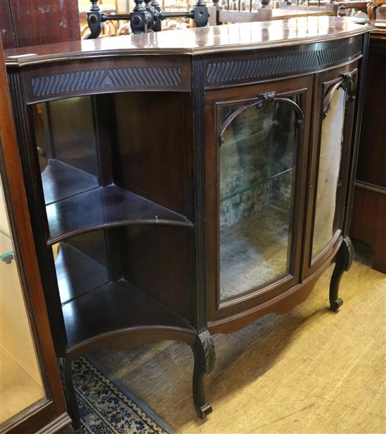 Victorian mahogany bowfronted china display cabinet